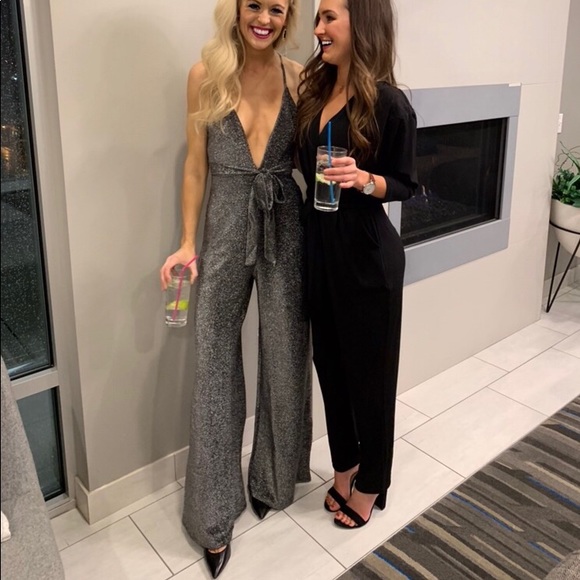 forever 21 metallic jumpsuit